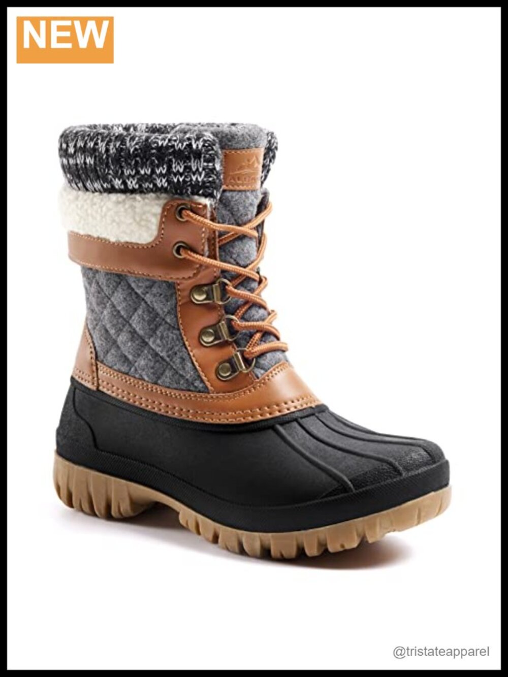 Women's Waterproof Snow Boots with Buckle Straps - Slip Resistant Winter Duck